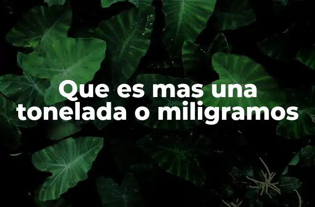 Que es mas una Tonelada o Miligramos