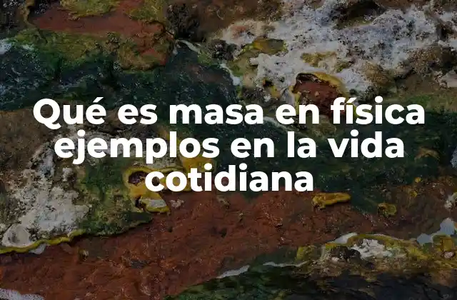 Qué es Masa en Física Ejemplos en la Vida Cotidiana