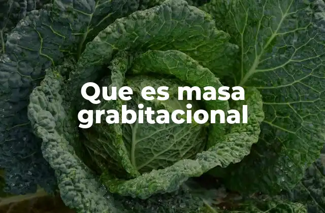 Que es Masa Grabitacional