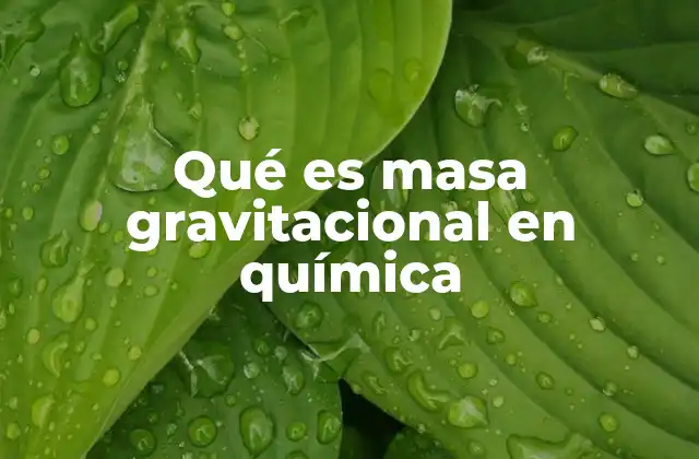 Qué es Masa Gravitacional en Química