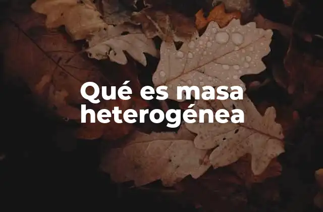 Qué es Masa Heterogénea