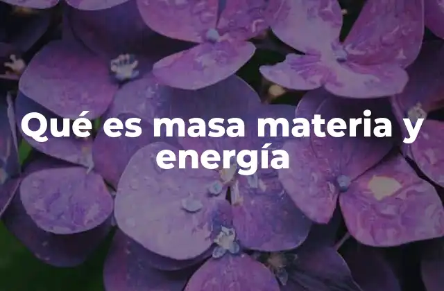 La relación entre masa, materia y energía en la física clásica