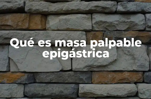 Qué es Masa Palpable Epigástrica