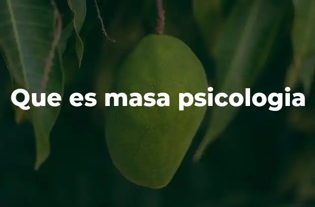 Que es Masa Psicologia