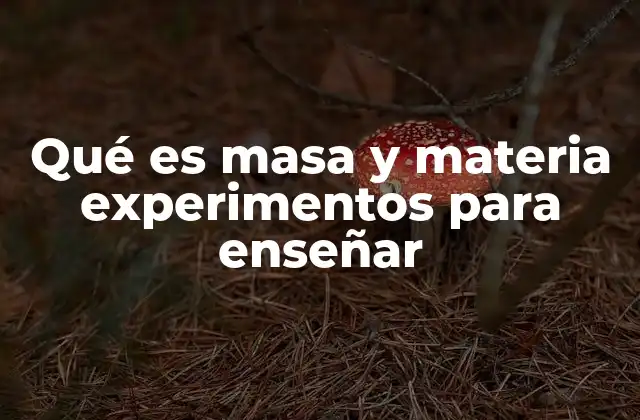 Qué es Masa y Materia Experimentos para Enseñar 2 Cómo integrar la ciencia práctica en la educación básica