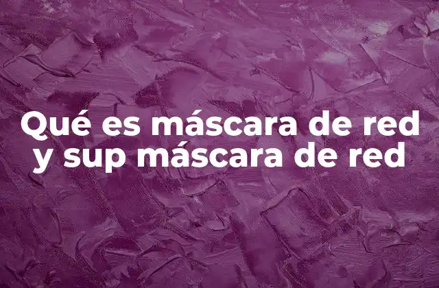 Qué es Máscara de Red y Sup Máscara de Red