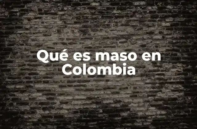 Qué es Maso en Colombia