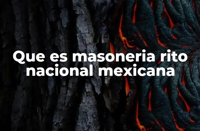Que es Masoneria Rito Nacional Mexicana