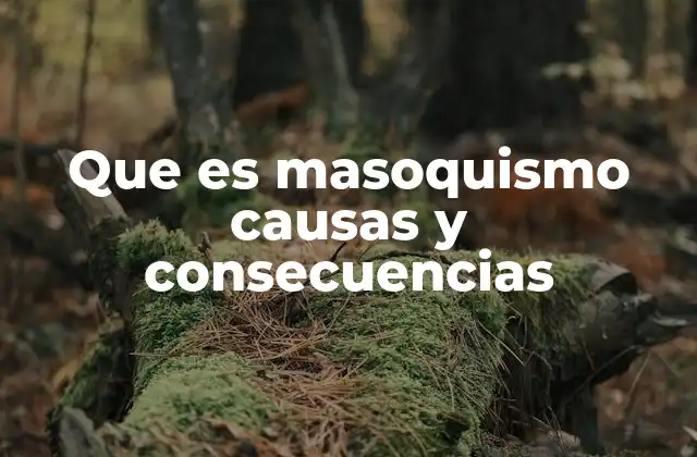 Que es Masoquismo Causas y Consecuencias