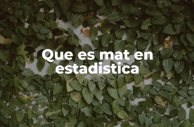 Que es Mat en Estadistica