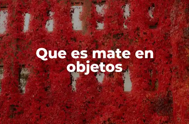 Que es Mate en Objetos