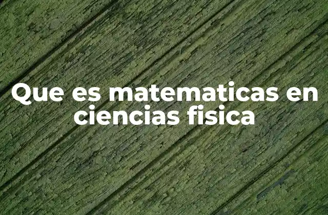 Que es Matematicas en Ciencias Fisica