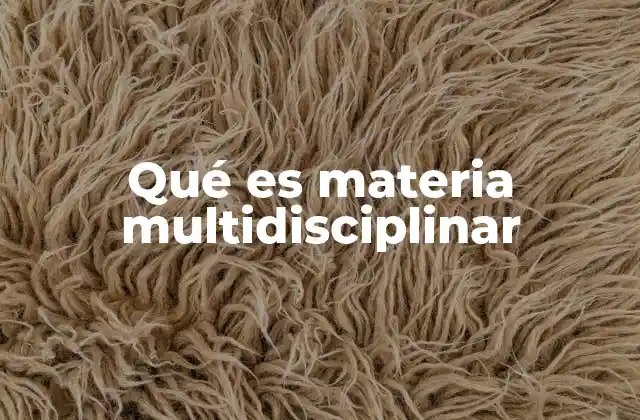 Qué es Materia Multidisciplinar