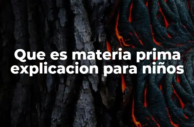 Que es Materia Prima Explicacion para Niños