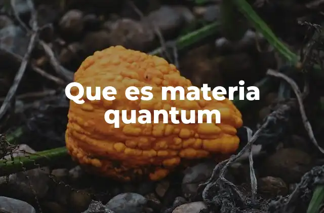 Que es Materia Quantum