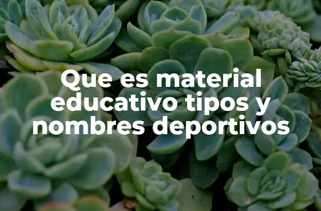 Que es Material Educativo Tipos y Nombres Deportivos
