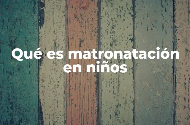 Qué es Matronatación en Niños