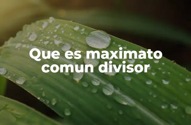 Que es Maximato Comun Divisor 2 El cálculo del máximo común divisor en la historia