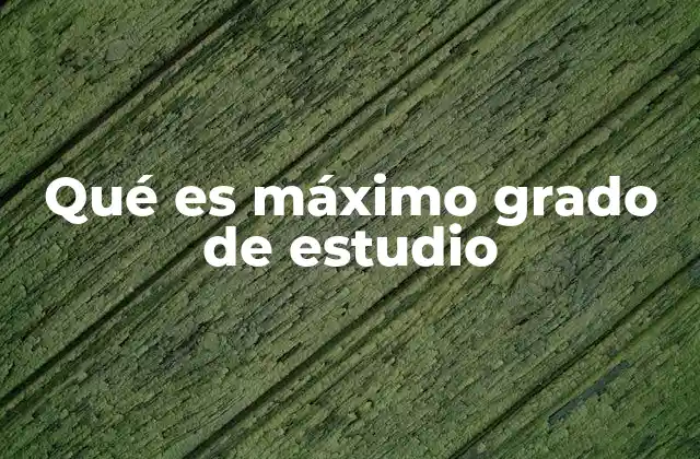 Cómo se clasifica el máximo grado de estudio