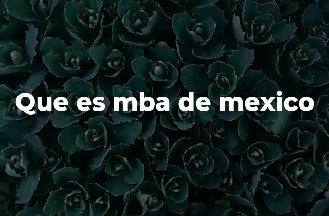 Que es Mba de Mexico