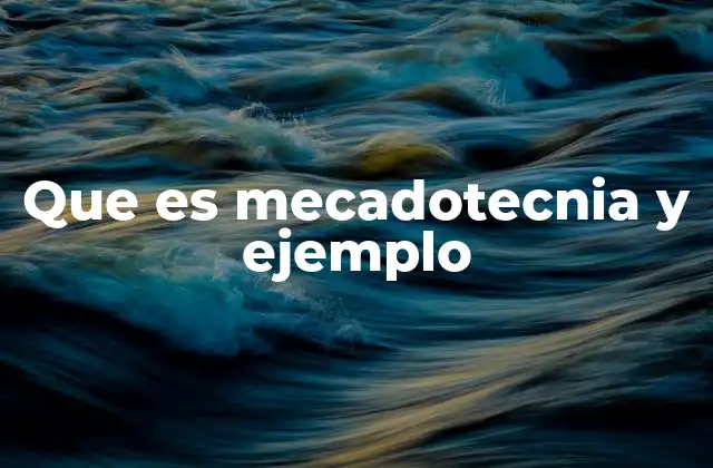 Que es Mecadotecnia y Ejemplo