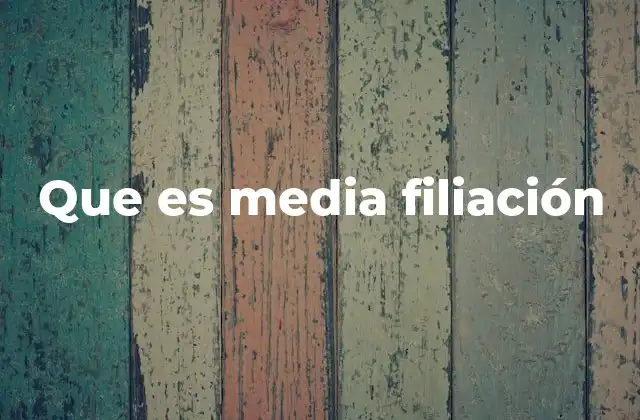 Que es Media Filiación