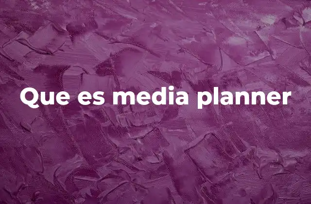 Que es Media Planner