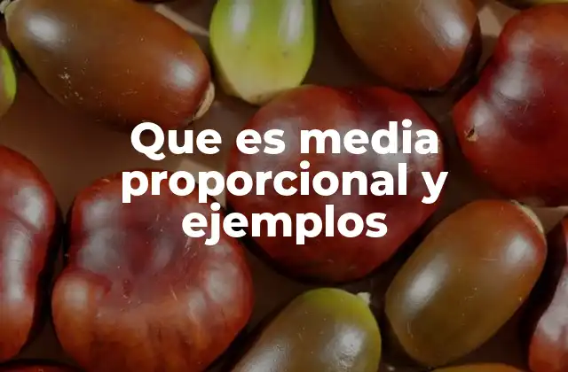 Que es Media Proporcional y Ejemplos