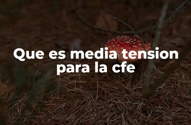 Que es Media Tension para la Cfe