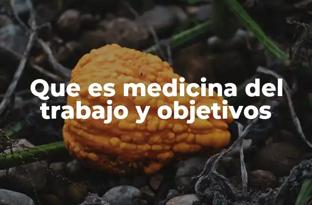 Que es Medicina Del Trabajo y Objetivos