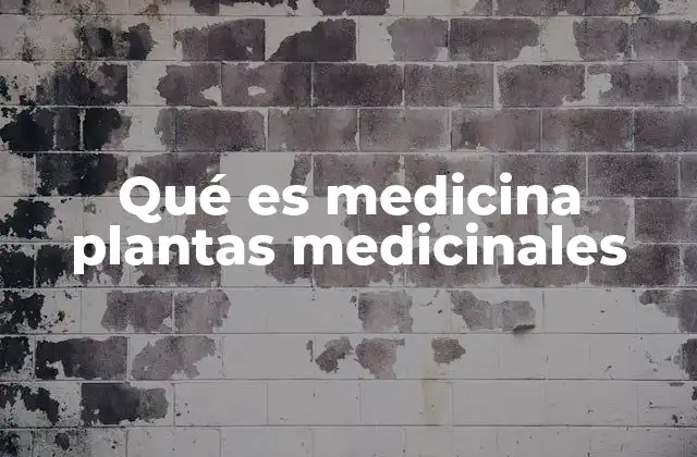 Qué es Medicina Plantas Medicinales