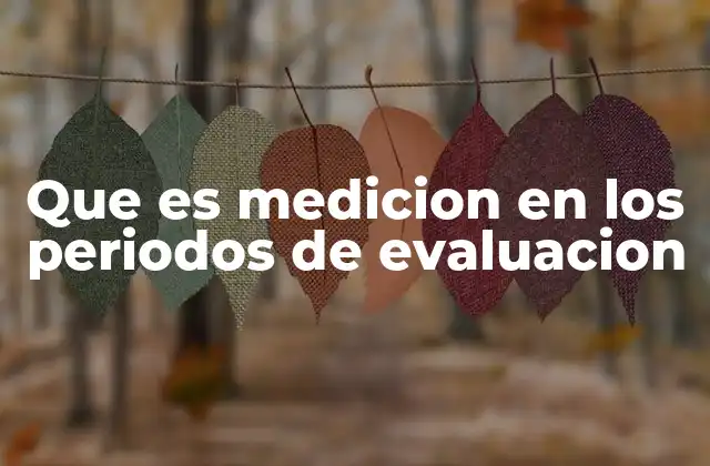 Que es Medicion en los Periodos de Evaluacion