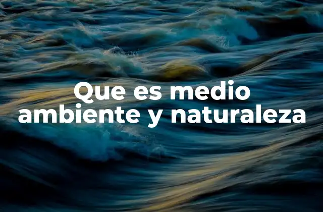 Que es Medio Ambiente y Naturaleza
