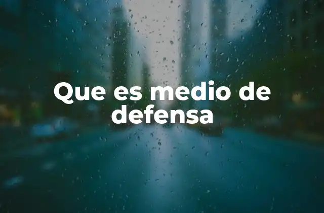 Que es Medio de Defensa