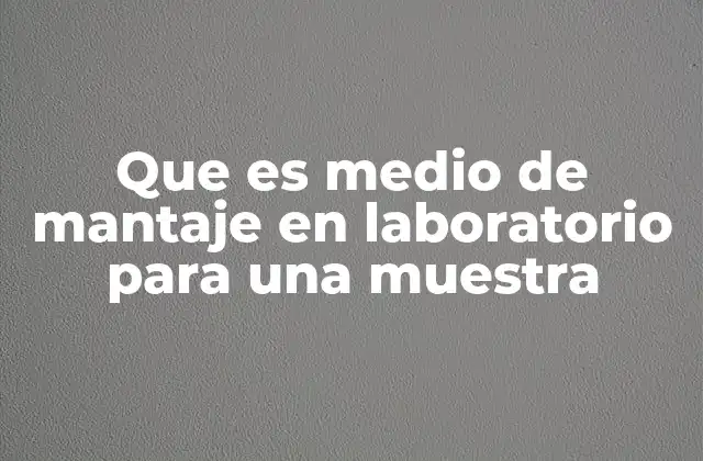 Que es Medio de Mantaje en Laboratorio para una Muestra