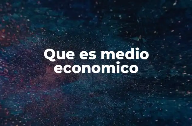Que es Medio Economico