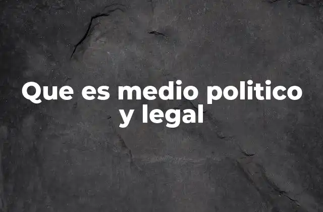Que es Medio Politico y Legal