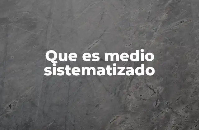 Que es Medio Sistematizado