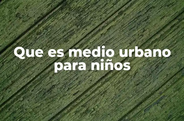 Que es Medio Urbano para Niños