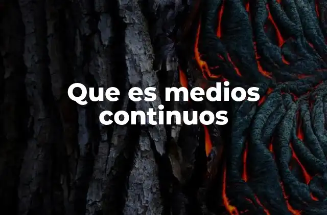 Que es Medios Continuos