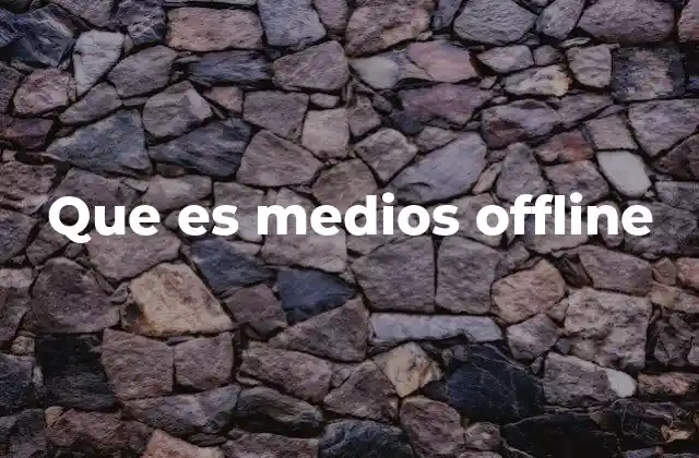 Que es Medios Offline