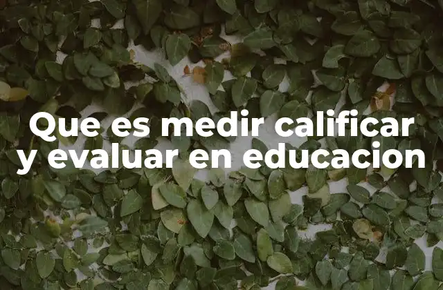 Que es Medir Calificar y Evaluar en Educacion