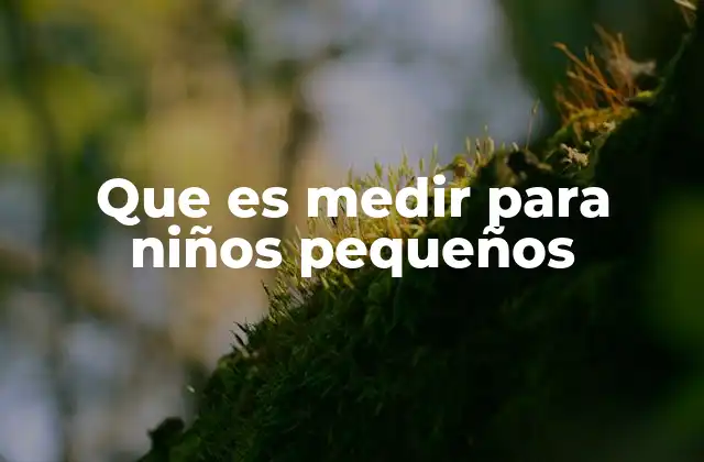 Que es Medir para Niños Pequeños