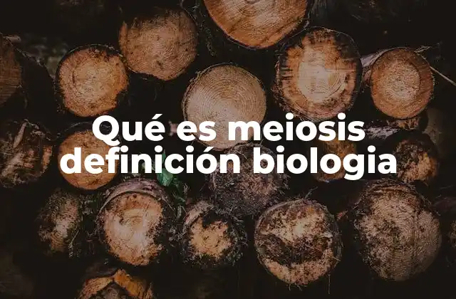 Qué es Meiosis Definición Biologia