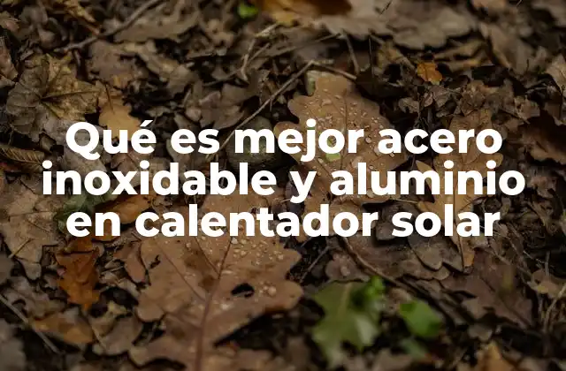 Qué es Mejor Acero Inoxidable y Aluminio en Calentador Solar