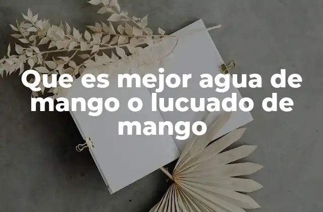 Que es Mejor Agua de Mango o Lucuado de Mango 2 Características que diferencian al agua de mango del lucuado de mango