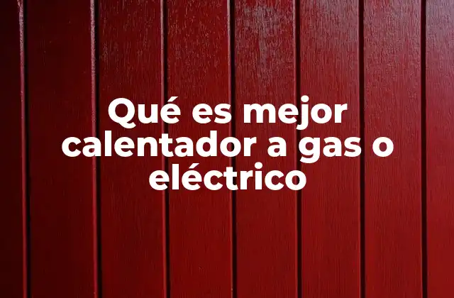 Qué es Mejor Calentador a Gas o Eléctrico