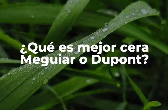 ¿qué es Mejor Cera Meguiar o Dupont?