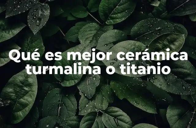 Qué es Mejor Cerámica Turmalina o Titanio