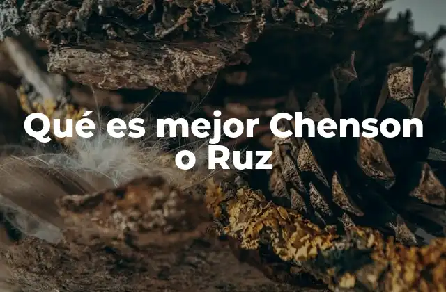Qué es Mejor Chenson o Ruz